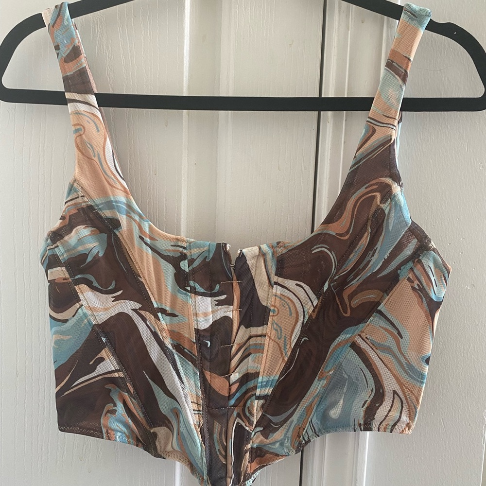 White Fox Something About You Bustier Blue Swirl
